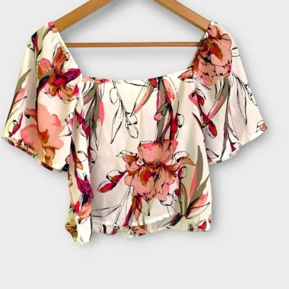 Leith Floral Square Neck Crop Top - Picture 4 of 8